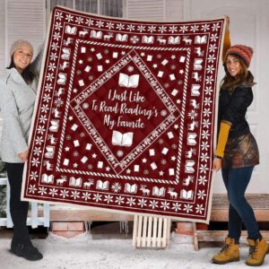 Red Bookish Christmas Quilt  Quilt